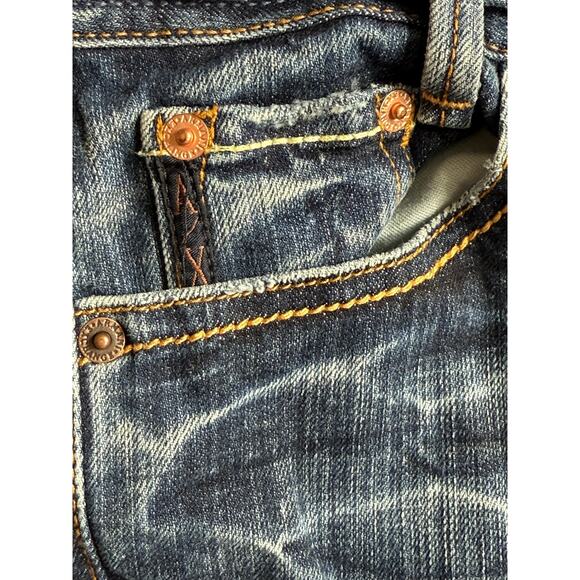 Vintage Y2K A/X Armani Exchange Jeans Women 12 R 32x32 Boot Low Rise Distressed - Picture 6 of 10